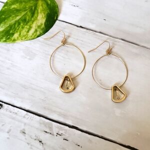 Hathaway Gold Geometric Crystal Drop Earrings